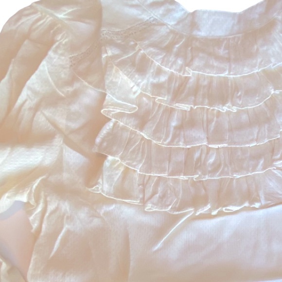 NEW LISTING! Cream Pleated Collar Blouse - Picture 8 of 10